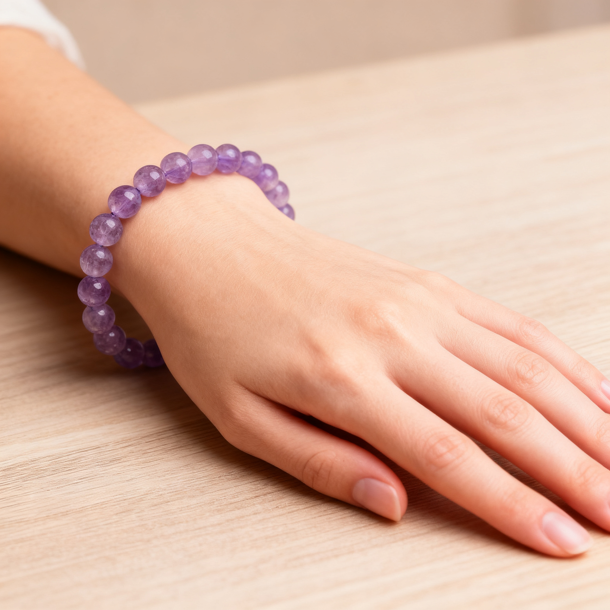 Dreamy Lavender Amethyst Bead Bracelet（8-8.88mm）